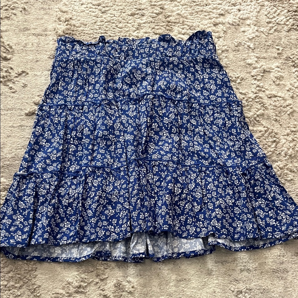 love on a hanger Blue Floral Tiered Skirt